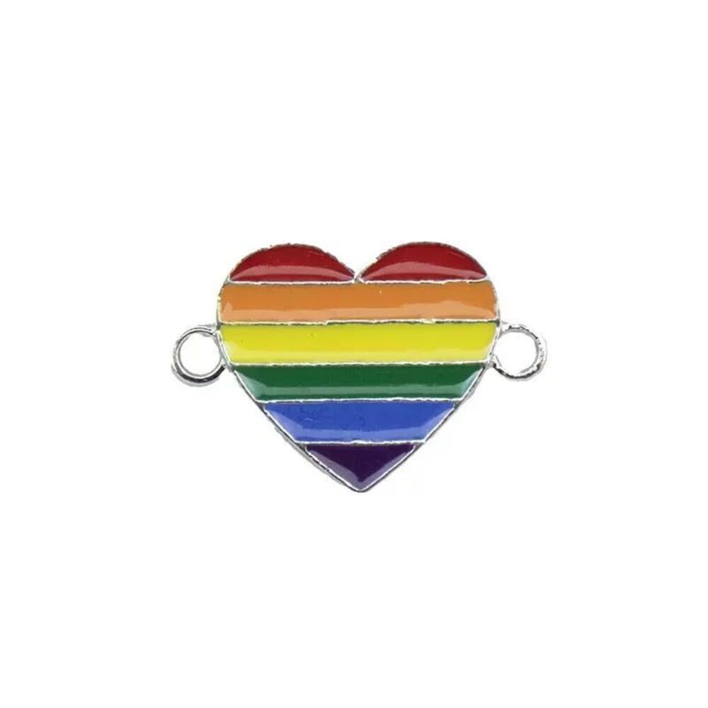 2007 LGBTO Charms Rainbow Heart Enamel LGBT PrideLesbian Gay for Jewelry